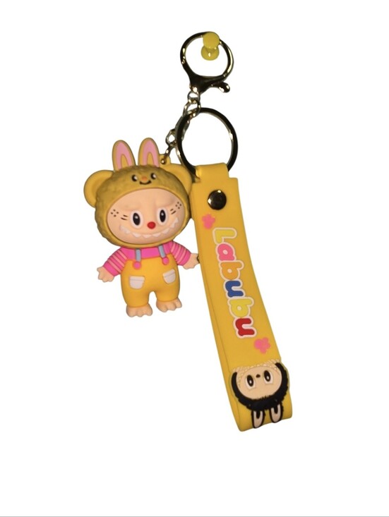 Labubu Other - #B56 Labubu Yellow Bunny Keychain Plush Charm
